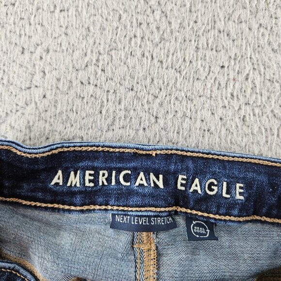 American Eagle Shorts Womens 2 Short Super High Rise Cut Off Distressed Denim - Picture 4 of 16